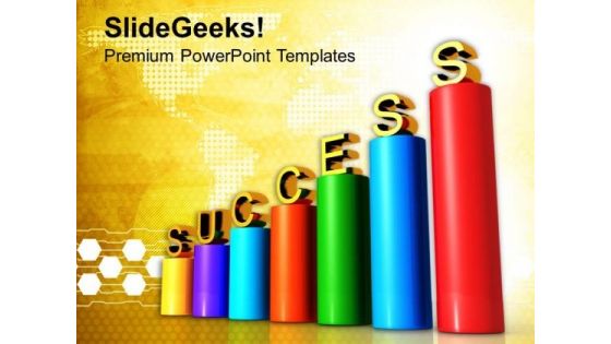 3d Illustration Of Business Graph Success PowerPoint Templates Ppt Backgrounds For Slides 0113