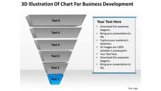 3d Illustration Of Chart For Business Development Ppt Plan PowerPoint Templates