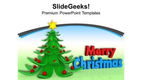 3d Illustration Of Christmas Tree Festival PowerPoint Templates Ppt Backgrounds For Slides 1112