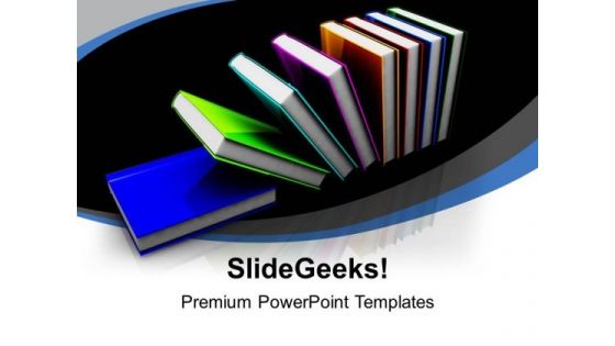 3d Illustration Of Colorful Books Education PowerPoint Templates Ppt Backgrounds For Slides 1212