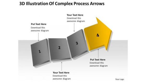 3d Illustration Of Complex Process Arrows Business Plan PowerPoint Slides