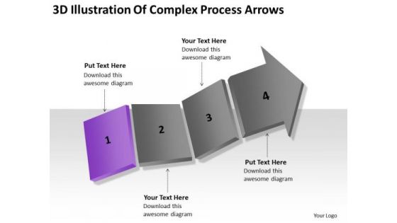 3d Illustration Of Complex Process Arrows Ppt Business Plans That Work PowerPoint Slides