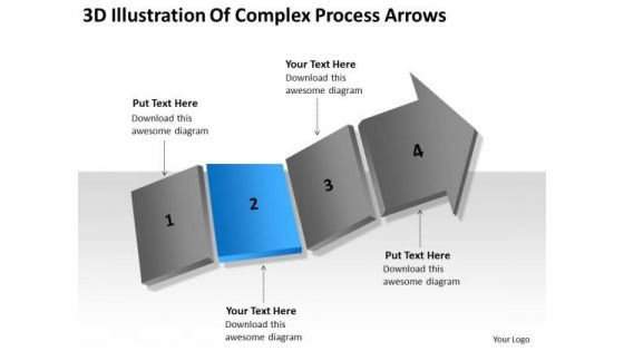 3d Illustration Of Complex Process Arrows Ppt For Business Plan PowerPoint Slides