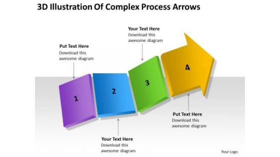 3d Illustration Of Complex Process Arrows Ppt Good Business Plan PowerPoint Templates