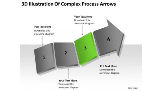 3d Illustration Of Complex Process Arrows Ppt How To Present Business Plan PowerPoint Slides