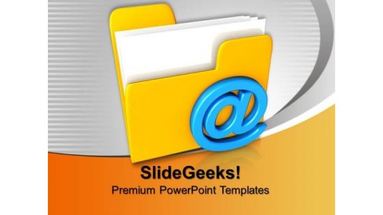 3d Illustration Of Mail Folder Symbols PowerPoint Templates And PowerPoint Themes 0912