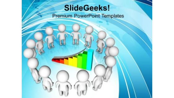 3d Illustration Of Men Around Graph PowerPoint Templates Ppt Backgrounds For Slides 0813