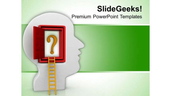 3d Illustration Of Open Mind PowerPoint Templates Ppt Backgrounds For Slides 0813