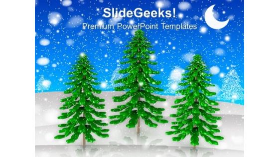 3d Illustration Of Pine Tree Christmas PowerPoint Templates Ppt Backgrounds For Slides 1212