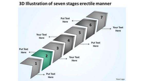 3d Illustration Of Seven Stages Erectile Manner One Page Business Plan PowerPoint Templates