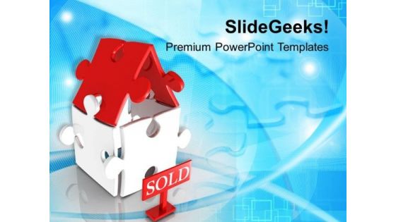 3d Illustration Of Sold House PowerPoint Templates Ppt Backgrounds For Slides 0213