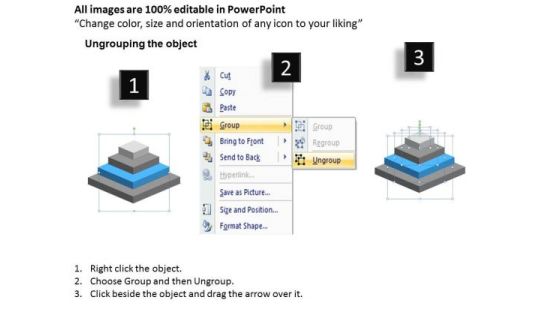 3d Illustration Of Stacked Process 4 Stages Business Plan PowerPoint Slides Slide02