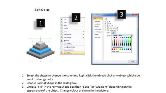 3d Illustration Of Stacked Process 4 Stages Business Plan PowerPoint Slides Slide03