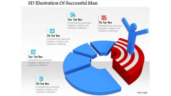 3d Illustration Of Successful Man PowerPoint Templates