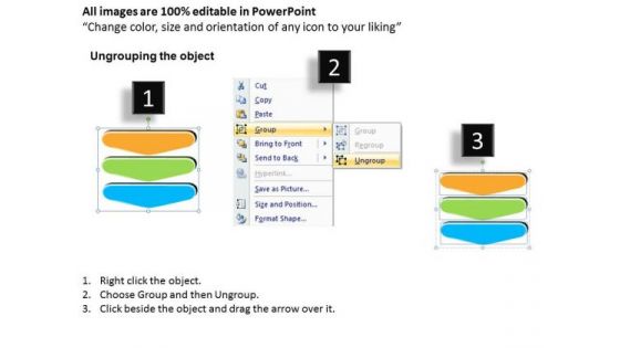 3d Illustration Of Three Steps Planning Flow Chart PowerPoint Templates