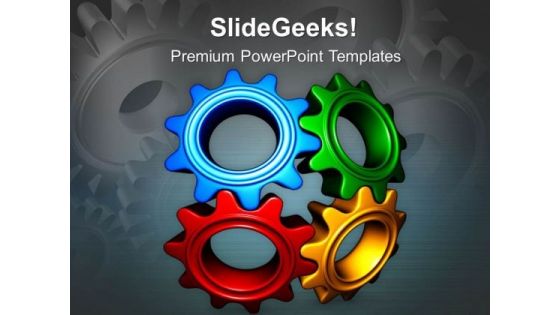 3d Image Of Colorful Gears PowerPoint Templates Ppt Backgrounds For Slides 0813