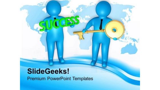 3d Image Of Key To Success PowerPoint Templates Ppt Backgrounds For Slides 0813