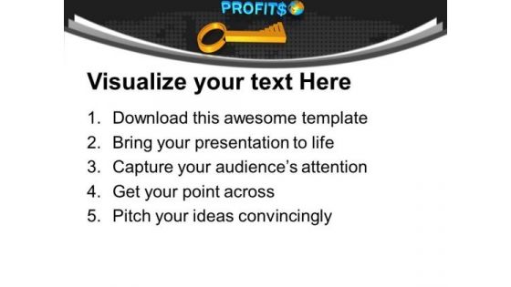 3d Image Of Profits Global Success Key PowerPoint Templates Ppt Backgrounds For Slides 0213