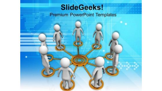 3d Image Of Team Connection PowerPoint Templates Ppt Backgrounds For Slides 0813