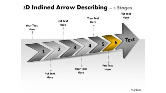 3d Inclined Arrow Describing 6 Stages Ppt Workflow Management Slides PowerPoint Templates