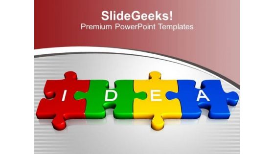 3d Jigsaw Puzzle Pieces With Idea Thinking PowerPoint Templates Ppt Backgrounds For Slides 0113