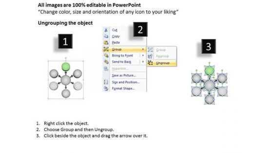 3d Layout Of 6 Process In Circular Flow Chart PowerPoint Templates