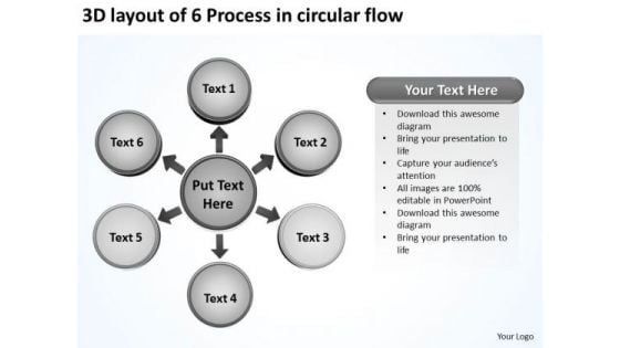 3d Layout Of 6 Process In Circular Flow Venn PowerPoint Slides 3d Layout Of 6 Process In Circular Flow Venn PowerPoint Slides