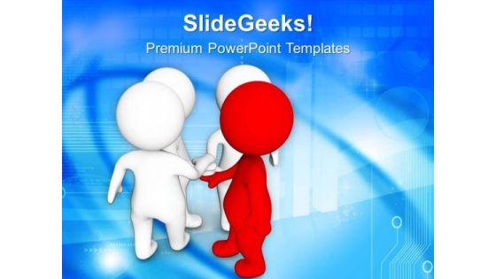 3d Leader Making A Deal PowerPoint Templates Ppt Backgrounds For Slides 0713