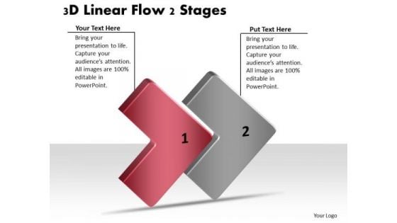 3d Linear Flow 2 Stages Ppt Electrical Circuit Simulator PowerPoint Slides