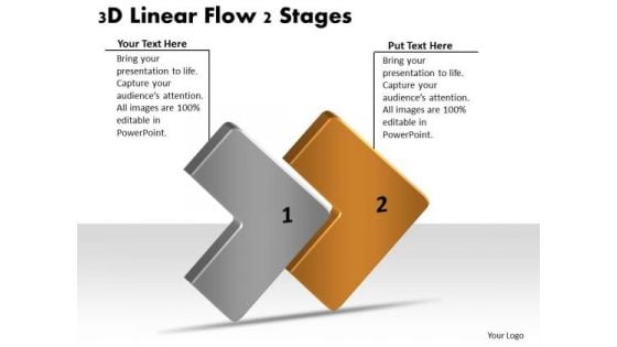 3d Linear Flow 2 Stages Ppt Network Mapping Freeware PowerPoint Slides