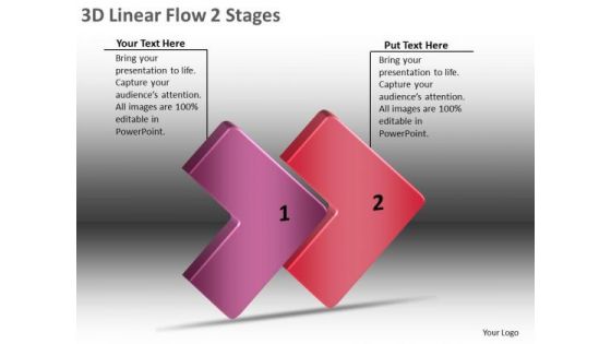 3d Linear Flow Navigation Arrow 2 Stages Home Electrical Wiring PowerPoint Templates
