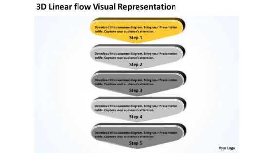 3d Linear Flow Visual Representation Company Business Plan Examples PowerPoint Templates