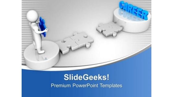3d Man And Puzzle With Career PowerPoint Templates Ppt Backgrounds For Slides 0213