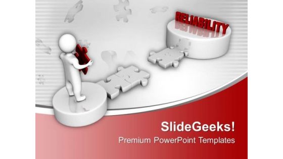 3d Man And Puzzle With Reliability PowerPoint Templates Ppt Backgrounds For Slides 0213