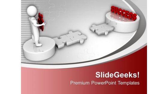 3d Man And Puzzle With Success PowerPoint Templates Ppt Backgrounds For Slides 0213