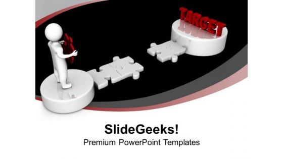 3d Man And Puzzle With Target Business PowerPoint Templates Ppt Backgrounds For Slides 0113