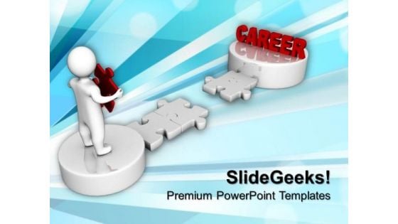 3d Man And Puzzle With Word Career Future PowerPoint Templates And PowerPoint Themes 1012