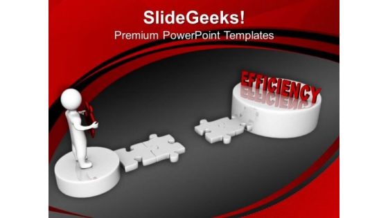 3d Man And Puzzle With Word Efficiency PowerPoint Templates And PowerPoint Themes 1012