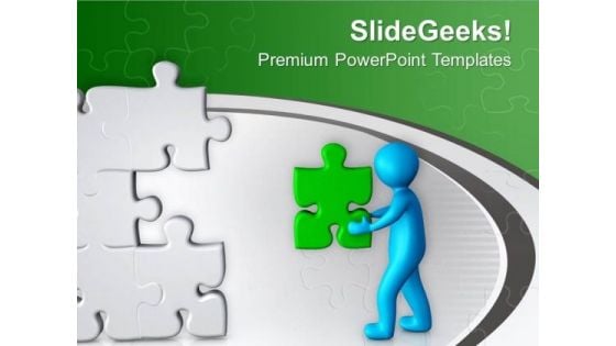 3d Man Building Puzzle PowerPoint Templates Ppt Backgrounds For Slides 0713