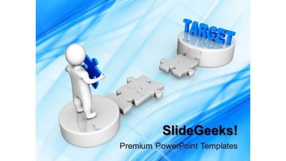 3d Man Carry A Puzzle With Target PowerPoint Templates And PowerPoint Themes 1012