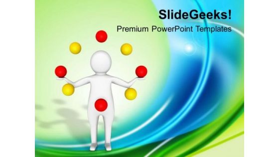 3d Man Doing Ziggling Game Theme PowerPoint Templates Ppt Backgrounds For Slides 0413