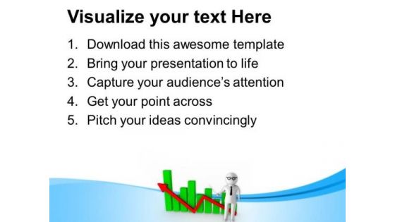 3d Man Explaining Business Graph PowerPoint Templates Ppt Backgrounds For Slides 0713