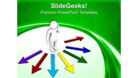 3d Man Getting Confused PowerPoint Templates Ppt Backgrounds For Slides 0713