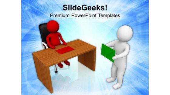 3d Man Got Promotion Letter PowerPoint Templates Ppt Backgrounds For Slides 0713