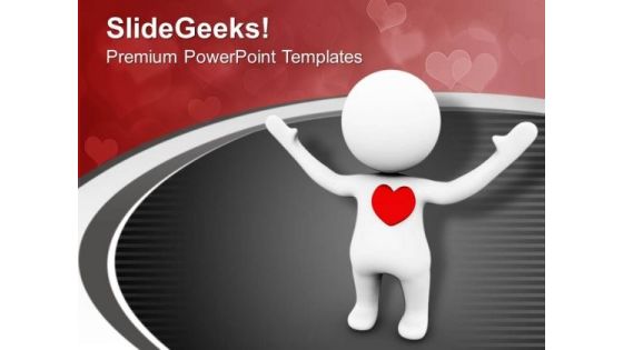 3d Man Heart Concept Of Love PowerPoint Templates Ppt Backgrounds For Slides 0713