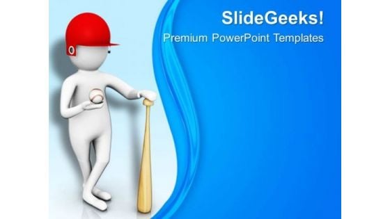 3d Man Holding Baseball Bat PowerPoint Templates Ppt Backgrounds For Slides 0813