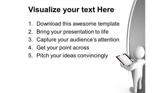 3d Man Holding Checklist PowerPoint Templates Ppt Backgrounds For Slides 0713 Slide03