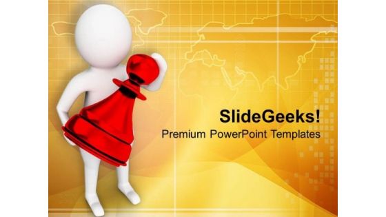 3d Man Holding Chess Piece PowerPoint Templates Ppt Backgrounds For Slides 0713