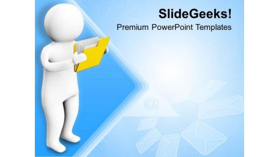 3d Man Holding Folder PowerPoint Templates Ppt Backgrounds For Slides 0713