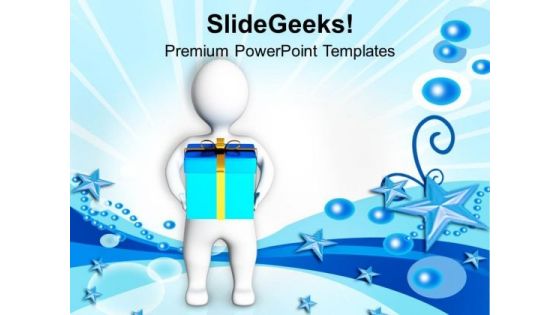 3d Man Holding Gift Box PowerPoint Templates Ppt Backgrounds For Slides 1212